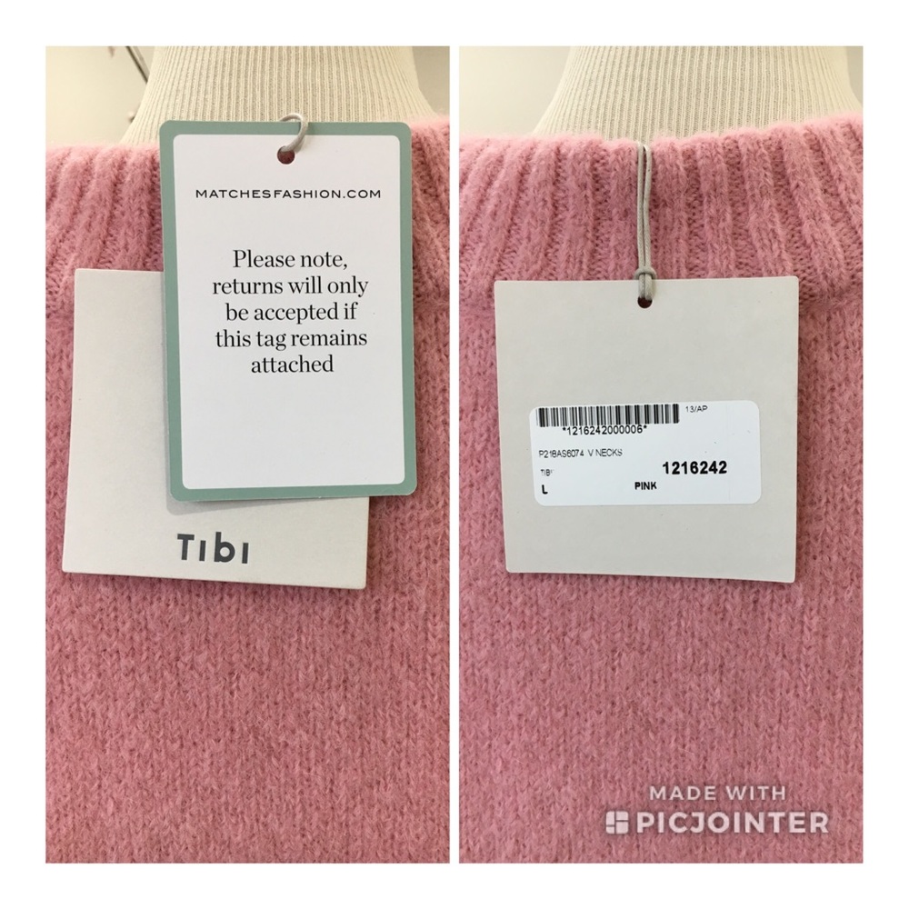 💍SOLD💍 Tibi Oversize V Neck Alpaca Blend Sweater - Picture 8 of 8